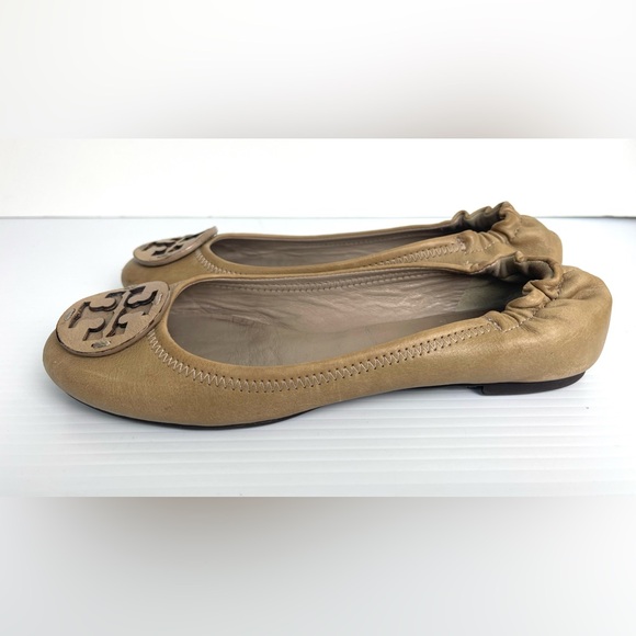 Tory Burch women leather Reva ballet flats nude color size 6 - Picture 3 of 13
